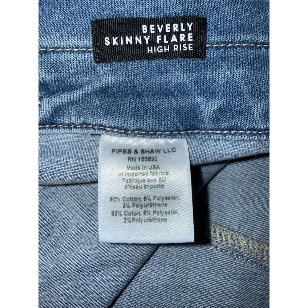 VERONICA BEARD Beverly Sz 30 High Rise Skinny Flare Jeans Silver Surfer Boho‎